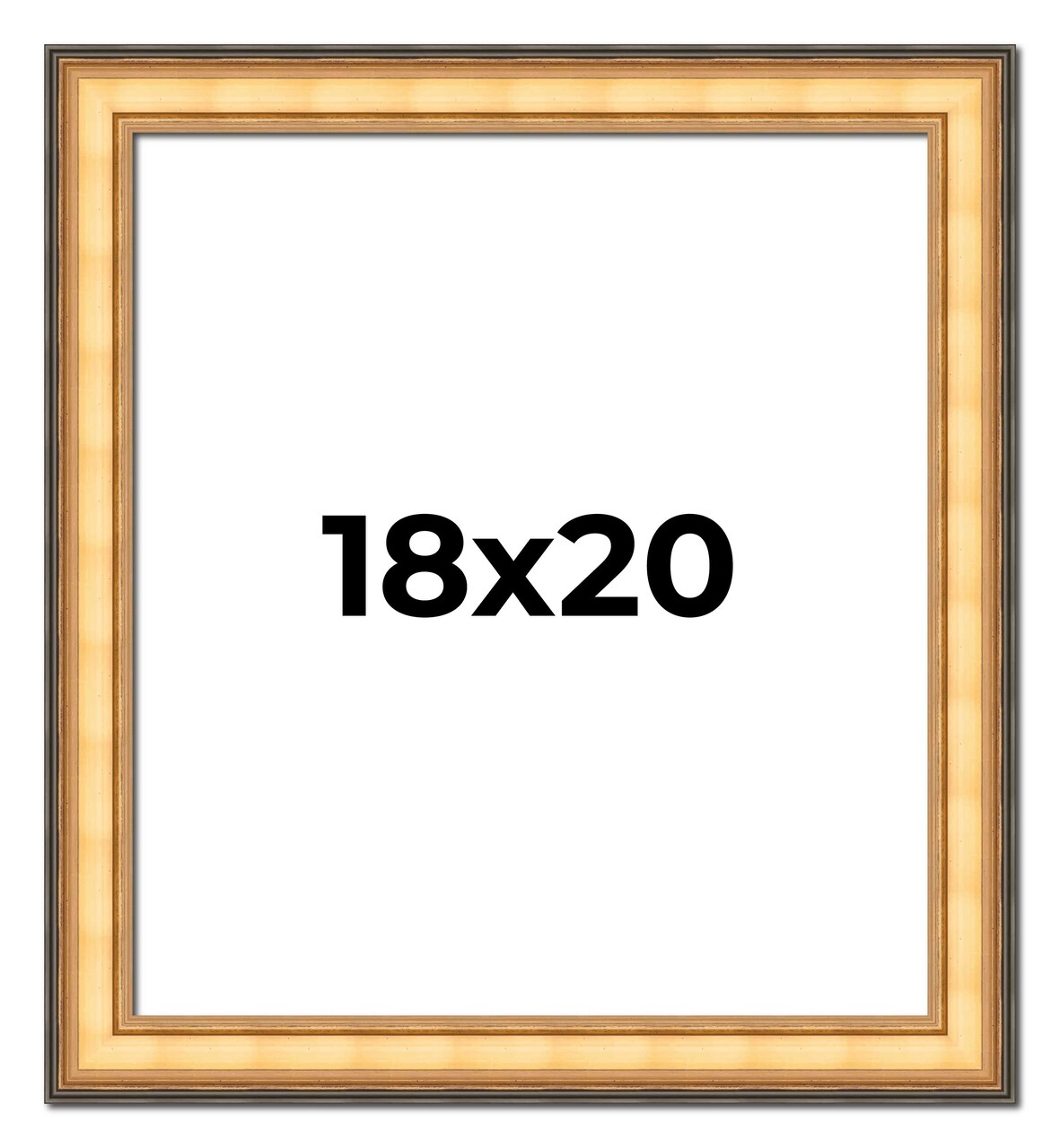 18x20 Traditional Picture Frame with UV-Resistant Acrylic & Acid Free Backing, Available in 3 Finishes - Black, Brown, Gold